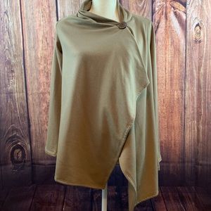 Bobeau Tan One Button Wrap Cardigan Sweater
